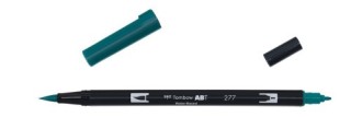rotulador doble punta pincel dual brush-277 - color dark green. tombow abt-277