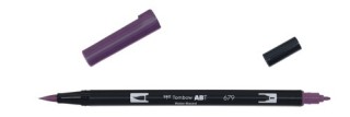 rotulador doble punta pincel dual brush-679 - color dark plum. tombow abt-679