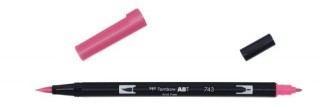 rotulador doble punta pincel color hot pink tombow abt-743