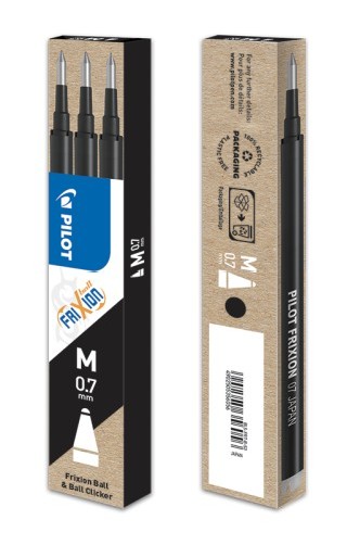 pack 3 recambios frixion negro pilot bls-fr7-b-s3