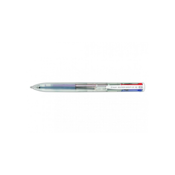 boligrafo supergrip g - 4 colores - cuerpo color transparente pilot bpkgg-35m-nc
