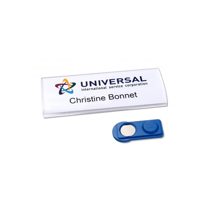 caja 10 portanombres profil badge con iman–27 x 75 mm avery 4836-m