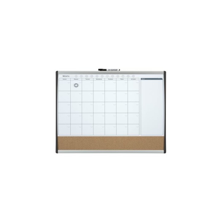 organizador mensual magnetico+tablero corcho horizontal 585x430mm nobo 1903813