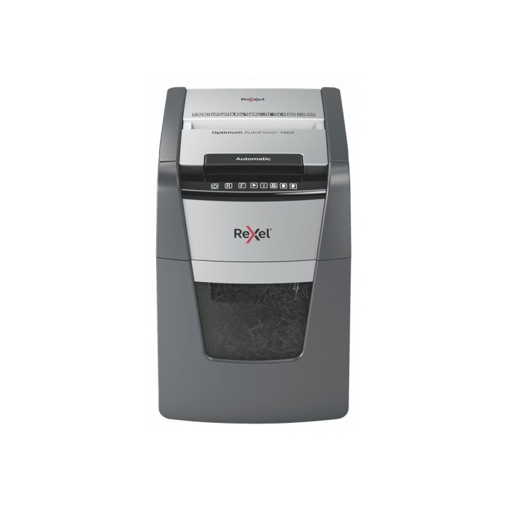 rexel optimum autofeed+ 100x triturador de papel corte cruzado 55 db 22 cm negro, gris