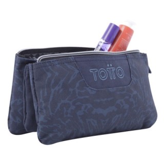 estuche escolar tres compartimentos azul y negro geometric - tablero totto ac52eco012-2210z-3jg