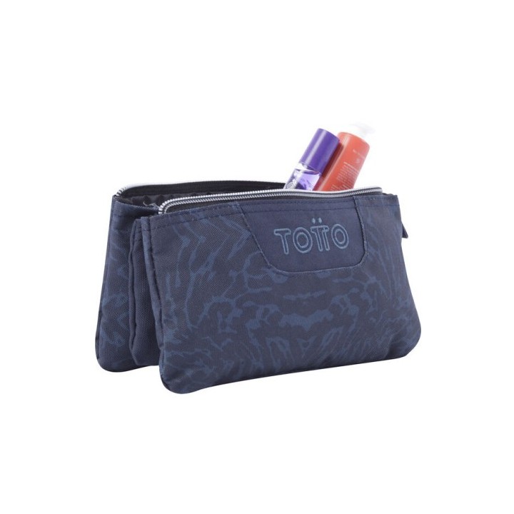 estuche escolar tres compartimentos azul y negro geometric - tablero totto ac52eco012-2210z-3jg
