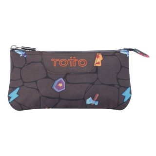 estuche escolar tres compartimentos estampado videojuego - tablero totto ac52eco012-2210z-3y7