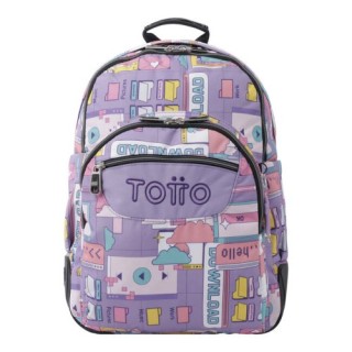 mochila escolar morado ciber - crayoles totto ma04eco029-2210n-2qi