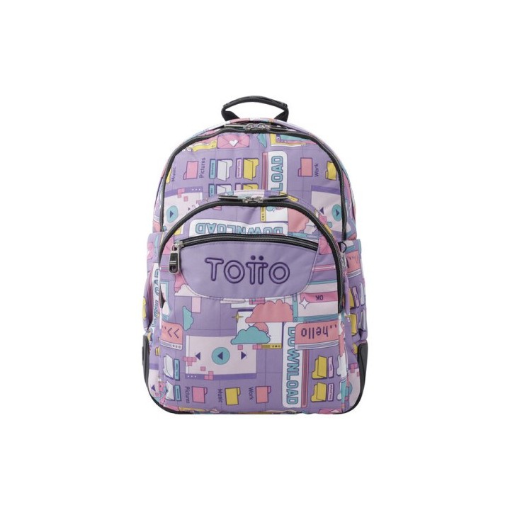 mochila escolar morado ciber - crayoles totto ma04eco029-2210n-2qi