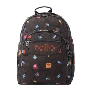 mochila escolar estampado videojuego - crayoles totto ma04eco029-2210n-3y7