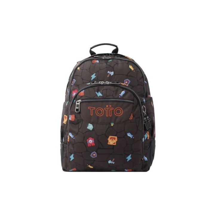 mochila escolar estampado videojuego - crayoles totto ma04eco029-2210n-3y7