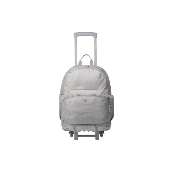 mochila escolar con ruedas color gris - trik totto ma03tki003-23100-g78