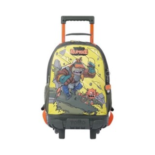 mochila escolar con ruedas mediana de cartoons totto mj03bwm005-2310-4djm