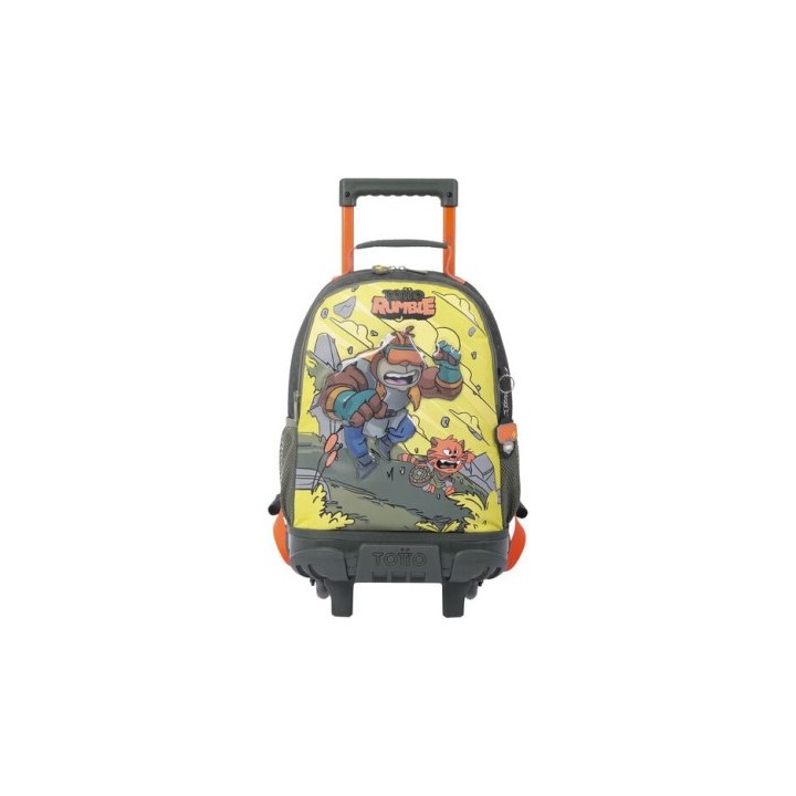 mochila escolar con ruedas mediana de cartoons totto mj03bwm005-2310-4djm