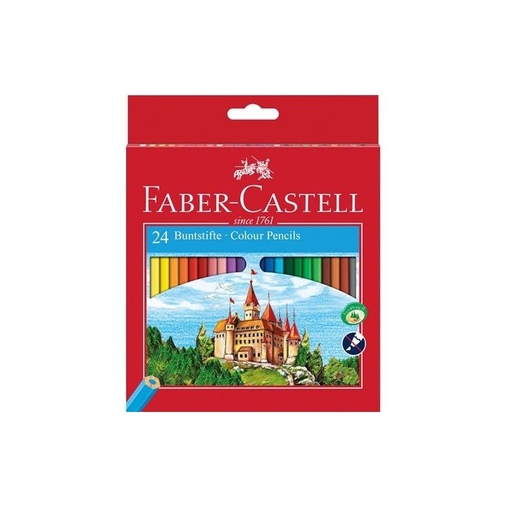 estuche 24 lapices colores hexagonales ht faber castell 120124