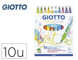 estuche 10 uds turbo soft brush pastel giotto f426900
