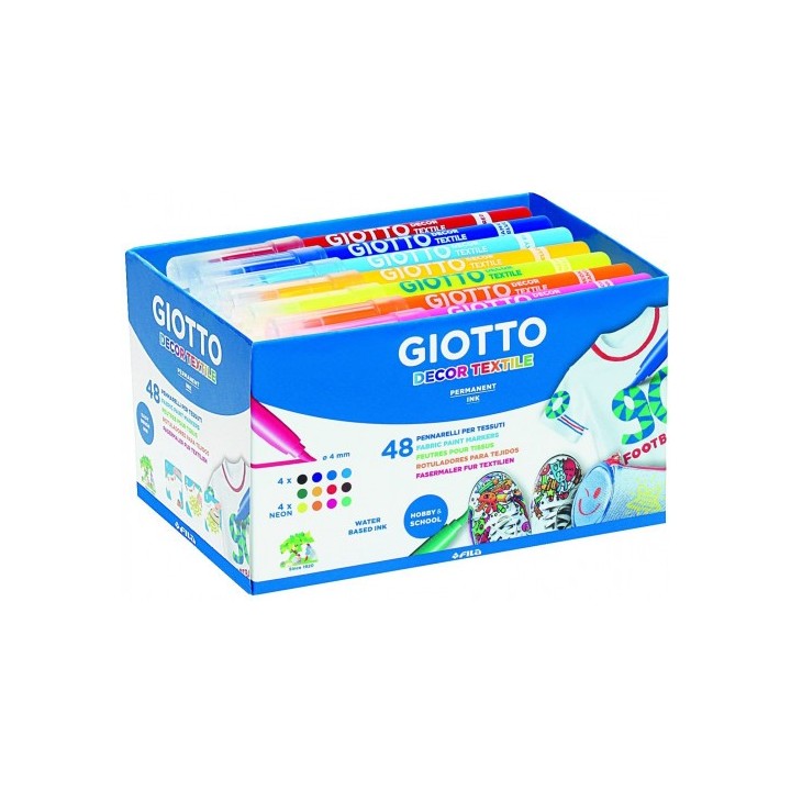 pack 48 marcadores decor textil coles giotto f494700