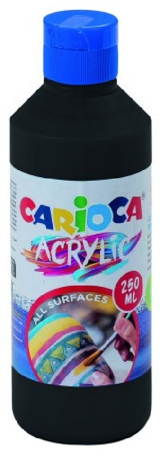 botella pintura acrilica 250 ml. negro carioca 40431/02