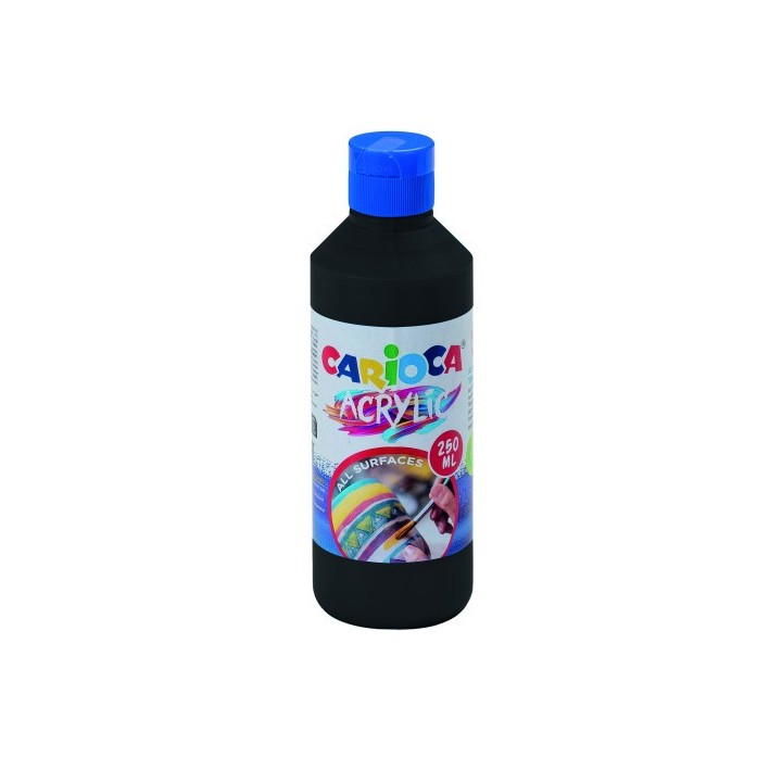botella pintura acrilica 250 ml. negro carioca 40431/02