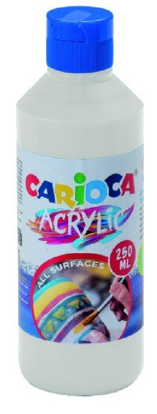 botella pintura acrilica 250 ml. blanco carioca 40431/01
