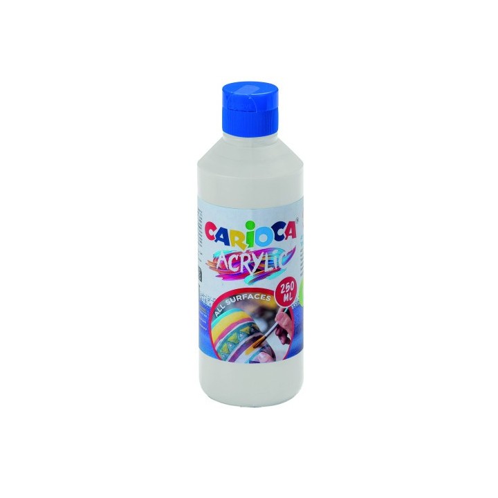 botella pintura acrilica 250 ml. blanco carioca 40431/01