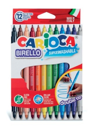 caja 12 rotuladores colores doble punta birello carioca 41457