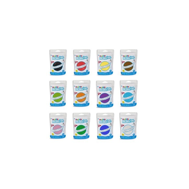 estuche 12 uds pasta de modelar carioca modelight 50g variadas carioca 52001