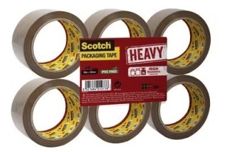 pack 6 cintas de embalaje marron 50mm x 66m hv.5066.f6.b scoth 7100303341