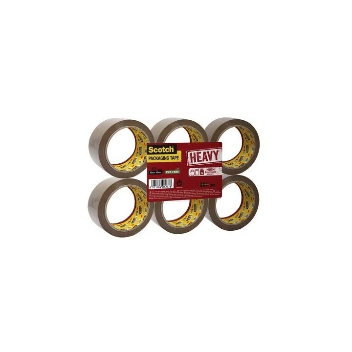 pack 6 cintas de embalaje marron 50mm x 66m hv.5066.f6.b scoth 7100303341