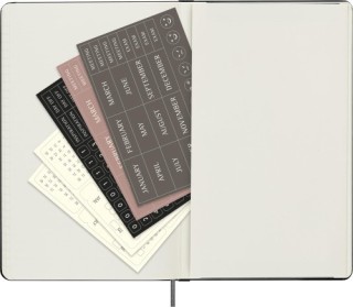 agenda 12 meses 2025 semanal sin fecha l (13 x 21 cm) negra tapa dura moleskine dhundb12wn301