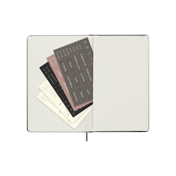 agenda 12 meses 2025 semanal sin fecha l (13 x 21 cm) negra tapa dura moleskine dhundb12wn301