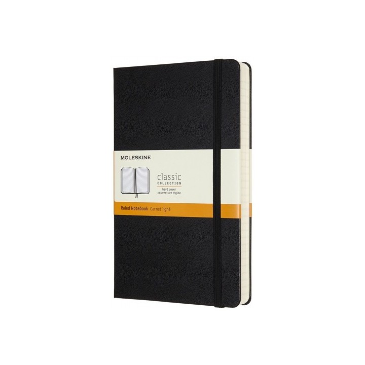 libreta clasica mayor grosor negra l (13x21cm) rayada tapa dura moleskine qp060exp