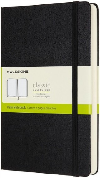 libreta clasica mayor grosor negra l (13x21cm) lisa tapa dura moleskine qp062exp