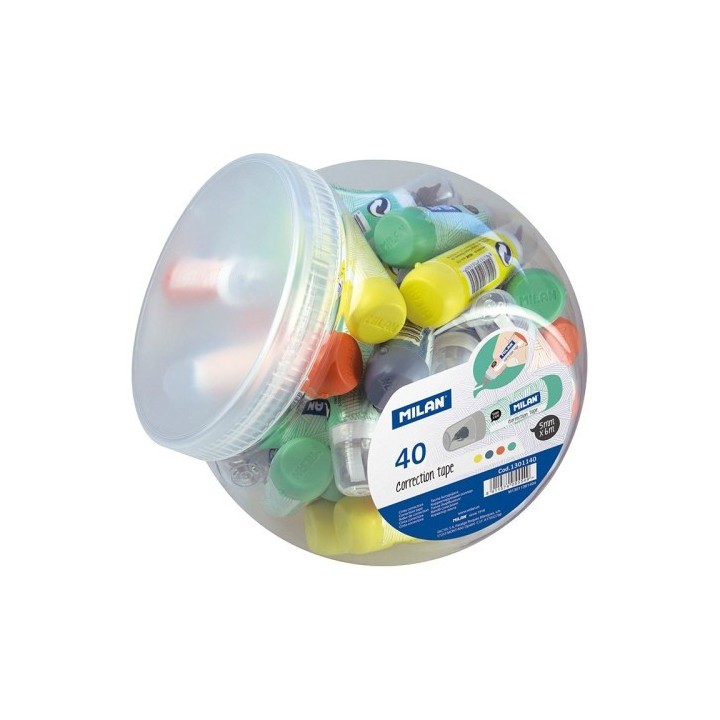 bote 40 cintas correctoras mini 5mmx6m milan 1301940snc