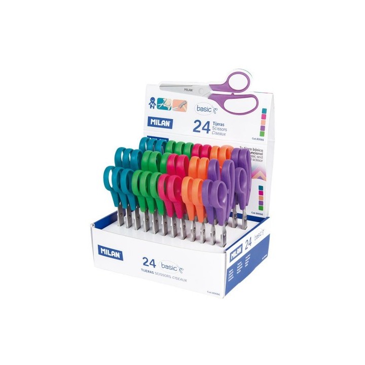 milan caja expositora 24 tijeras basic