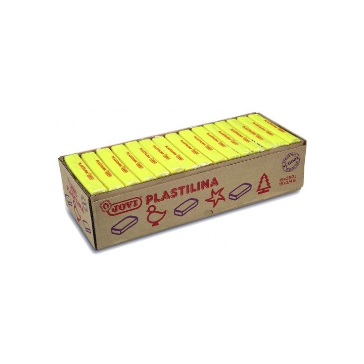 caja 15 pastillas plastilina 350 g - amarillo oscuro jovi 7203