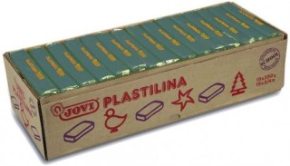 caja 15 pastillas plastilina 350 g - verde oscuro jovi 7211