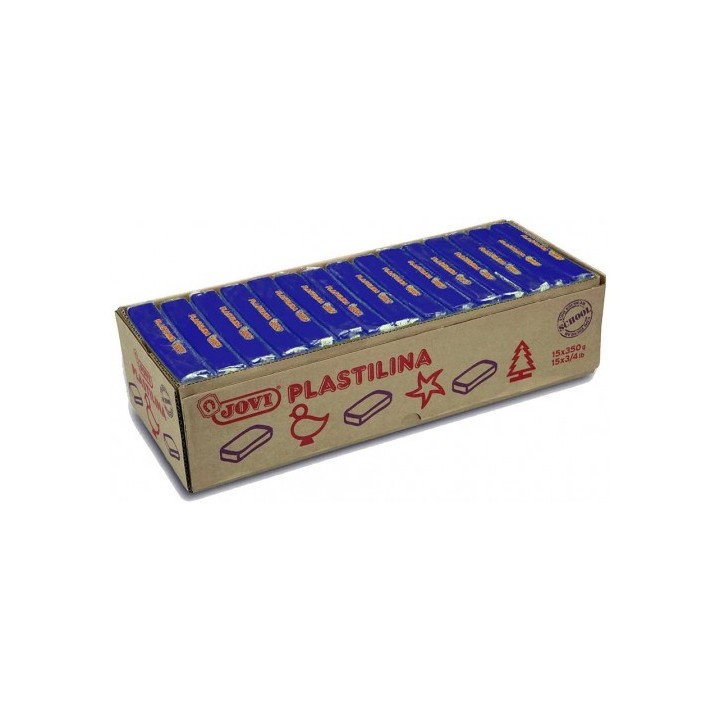 caja 15 pastillas plastilina 350 g - azul oscuro jovi 7213