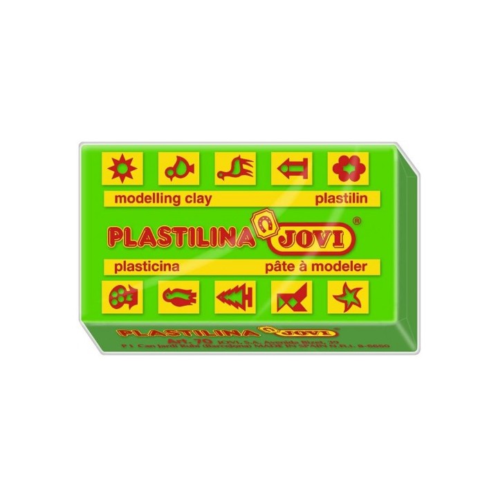 caja 30 pastillas plastilina 50 g - verde claro jovi 7010