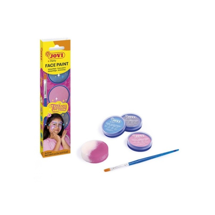 set maquillaje fantasy 3 botes 8ml crema + accesorios jovi 174fa