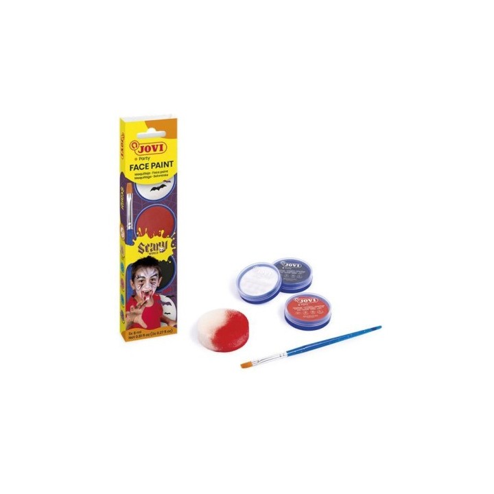 set maquillaje scary 3 botes 8ml crema + accesorios jovi 174sc