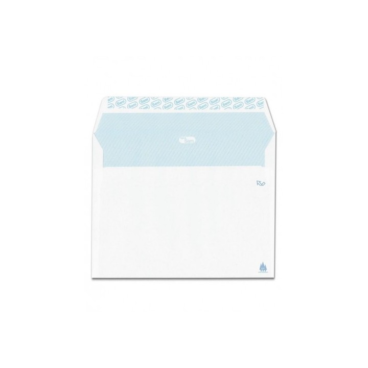 caja 250 sobres folio prolongado (260x360) offset blanco 100 grs. autosam autoadhesivo con tira de s