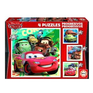 puzzle progresivos cars 2 12-16-20-25 de 3-5 anos educa borras 14942