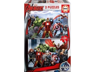 puzzle 2x100 avengers de 6-8 anos educa borras 15771