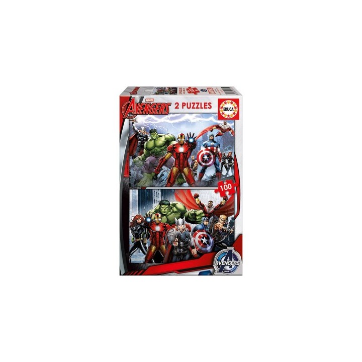 puzzle 2x100 avengers de 6-8 anos educa borras 15771