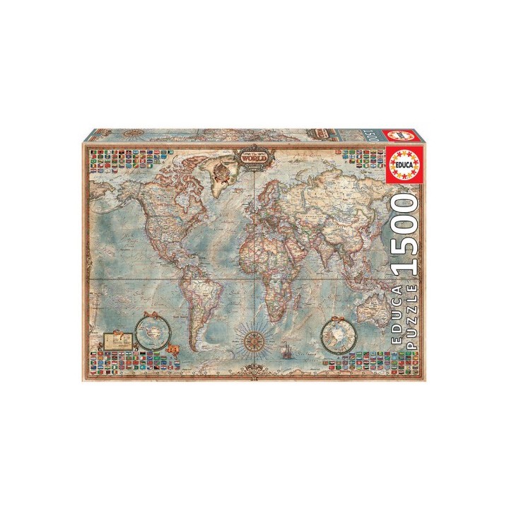 educa political map of the world puzzle rompecabezas 1500 pieza(s)