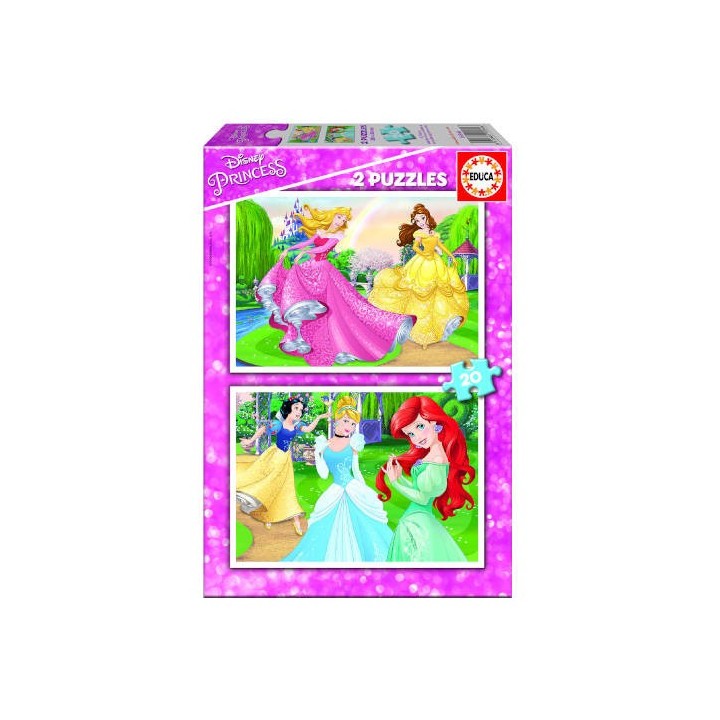 puzzle infantil 2x20 princesas disney de 3-5 anos educa borras 16846