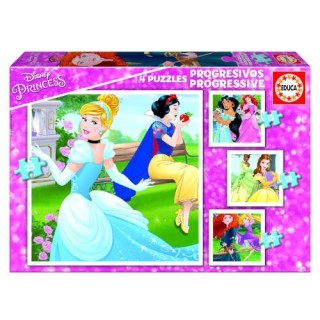 puzzle progresivos princesas disney 12-16-20-25 de 3-5 anos educa borras 17166