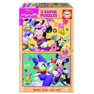 puzzle madera minnie happy helpers 2x16 piezas  educa borras