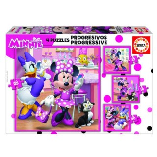 puzzle progresivos minnie happy helpers 12-16-20-25 de 3-5 anos educa borras 17630